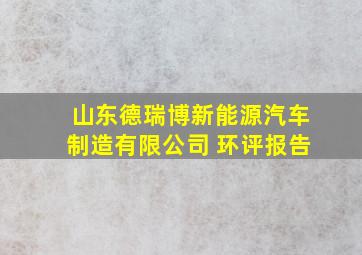 山东德瑞博新能源汽车制造有限公司 环评报告